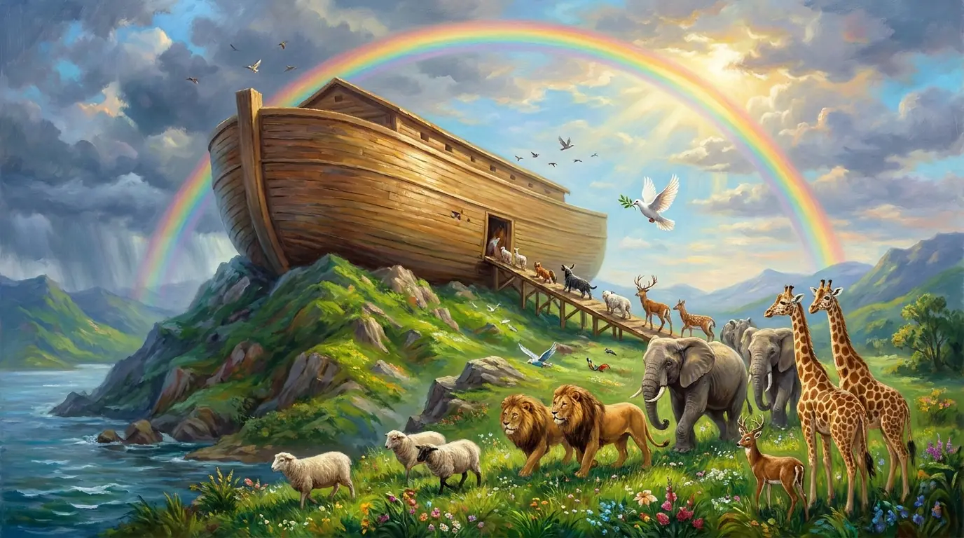 La Historia de Noé y el Diluvio en la Biblia: Génesis 6 al 9 por Escenas